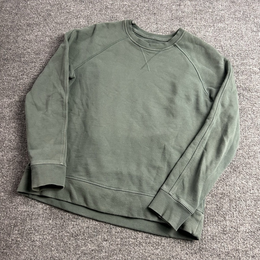 Lululemon Sweatshirt women's medium Green Fleece Crewneck Raglan Pullover Logo